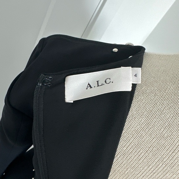 A.L.C. Madison Black Studded Long Sleeve Mini Sheath Dress Women's Size 4 - Picture 12 of 14